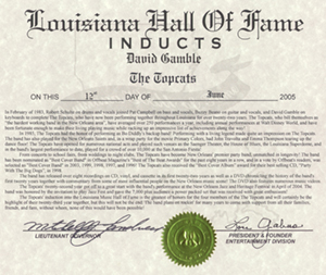 The Topcats are inducted into the Louisiana Hall of Fame